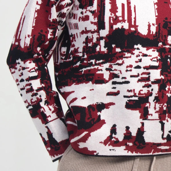 Boardwalk Knit Sweater – Lightweight Jacquard Graphic Pullover