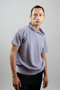 URBVN Solid Hoodie in Striking Purple - mens short sleeve hoodie, front view