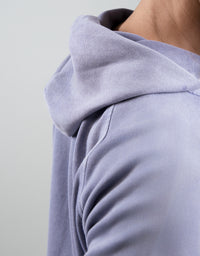 URBVN Solid Hoodie in Striking Purple - hood and shoulder detail